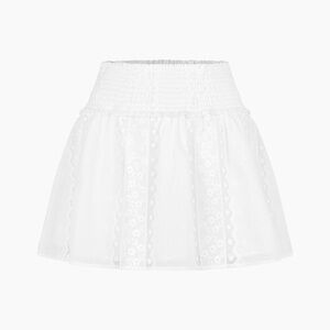 Hill House Home The Delphine Mini Nap Skirt - White Broderie Voile Size MWhite B